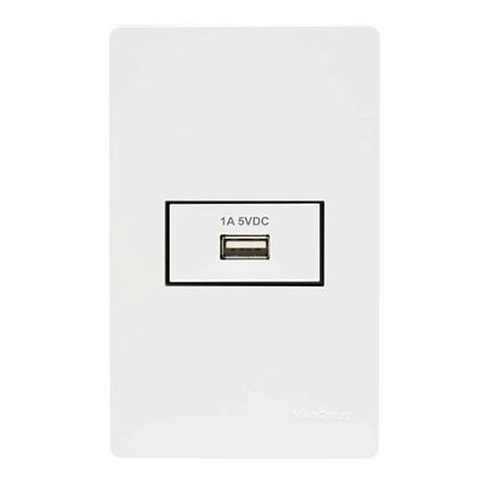 Tomada 01 USB  - Carregador -  1A-BIV  - 4X2  - Branca -  INFINITI