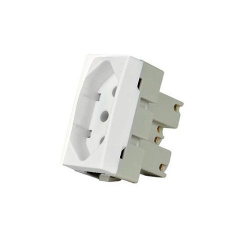 Módulo Tomada  2P+T 10A - 250V - Branca  - SLEEK