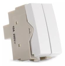 Interruptor Duplo Paralelo  10A-250V BRANCA - SLEEK