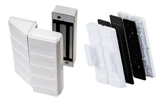 Suporte para Fechadura Eletroíma - Porta de Vidro - Com Puxador - Branco -  AGL