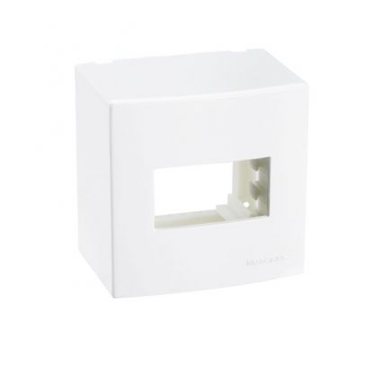 Caixa de sobrepor  75X50X75  - 01 Posto com Suporte  - Cor Branca - SLEEK