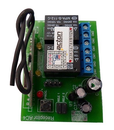 Receptor  AC4 - 02 Canais - 433MHZ0  - Acton
