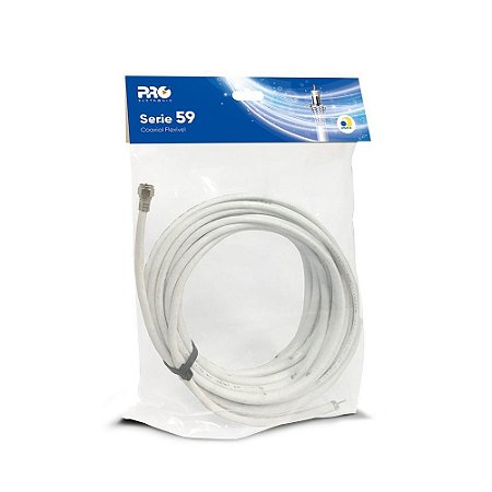 Kit instalação de antena TV  - Cabo - RG59 -  20 Metros