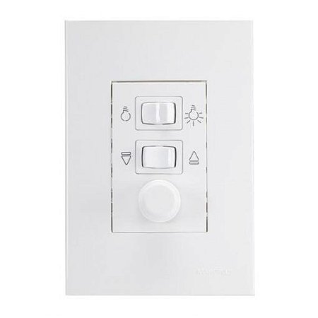 Controle Ventilador - Dimerizável 127 / 220  Cor Branca - Sleek
