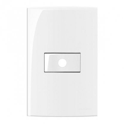 Placa com Suporte e Módulo Saída de fio  Coaxial - 4X2 -  Branca - SLEEK
