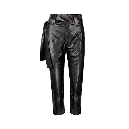 calça couro cintura alta