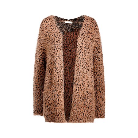 CARDIGAN ANIMAL PRINT FELPUDO