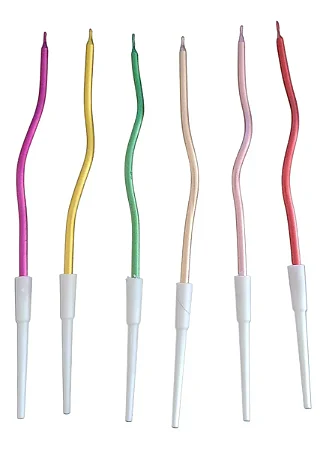 Vela Espiral Torta Metalizada Colorida com 6 unidades Funlux