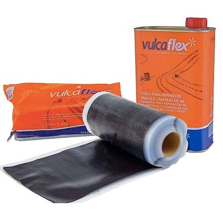 Kit Remendo Quente Vulcanite + Cola Preta - Vulcaflex