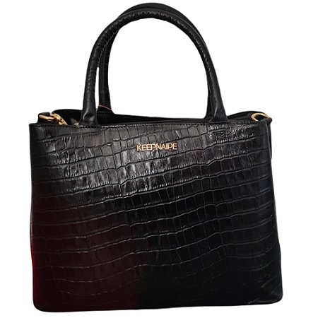 BOLSA FEMININO KEEP NAIPE 16240 CROCO/PRETO