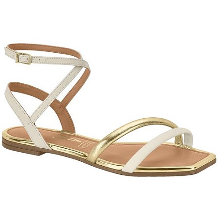 SANDALIA FEMININO VIZZANO 6505100 DOURADO/BRANCO OFF