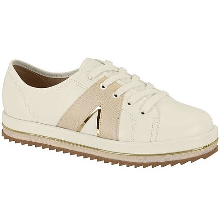 TENIS FEMININO BEIRA RIO 41961030 BRANCO OFF/DOURADO