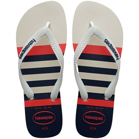 SANDALIA MASCULINO HAVAIANAS TOP NAUTICAL N BEGE PALHA/MARIN