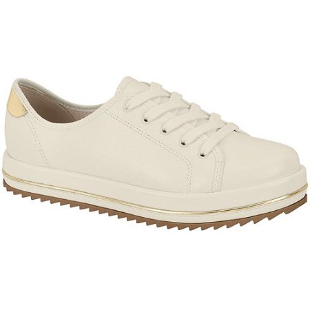 TENIS FEMININO BEIRA RIO 41961024 BRANCO OFF/DOURADO