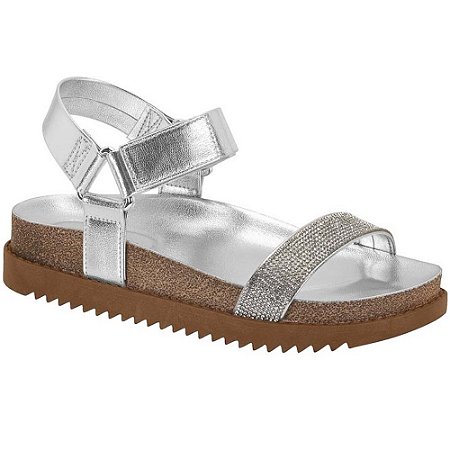PAPETE FEMININO MOLECA 5500106 PRATA/CRISTAL