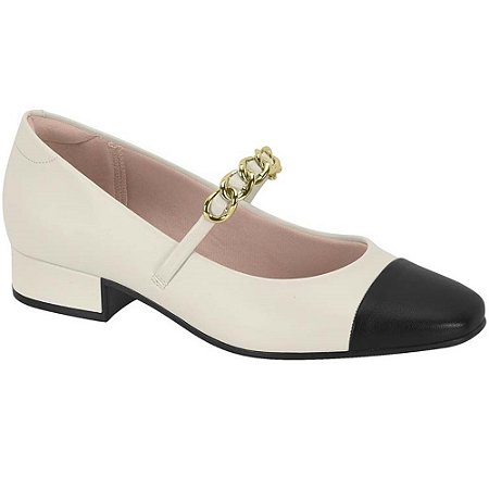 SCARPIN FEMININO MOLECA 5795104 BRANCO OFF/PRETO
