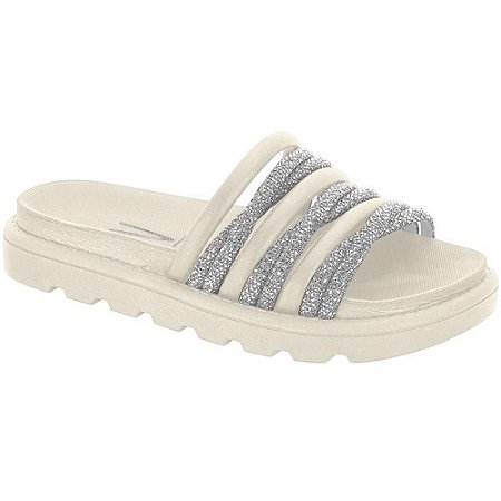 PAPETE FEMININO VIZZANO 6459132 BRANCO OFF/CRISTAL SILVER