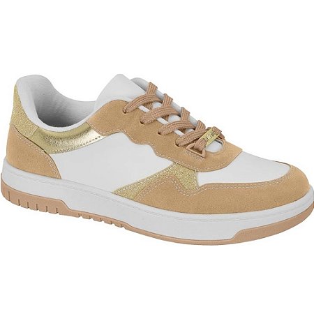 TENIS FEMININO VIZZANO 1419214 BRANCO/TAN/DOURADO