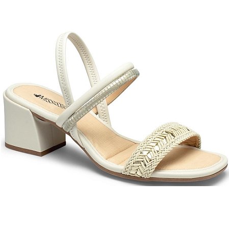 SANDALIA FEMININO MISSISSIPI MB122 GELO/OURO LIGHT