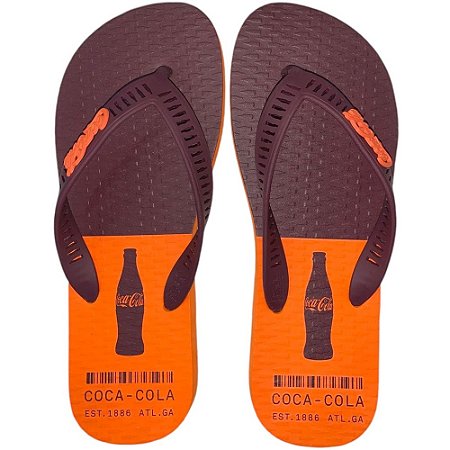 SANDALIA MASCULINO COCA-COLA CC4423 LARANJA/BORDO