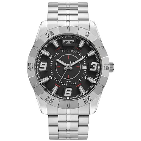 RELOGIO MASCULINO TECHNOS 2115KYX/1R PRATA