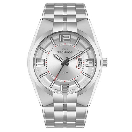 RELOGIO MASCULINO TECHNOS 2115TXK/1K PRATA
