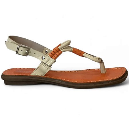 SANDALIA FEMININO ANDACCO 15133 MARFIM/LARANJA