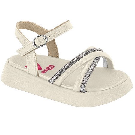 SANDALIA INFANTIL MOLEKINHA 2733104 BRANCO OFF/CRISTAL NIQUE