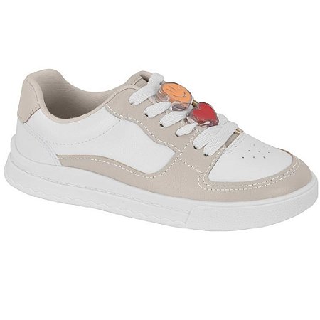 SANDALIA INFANTIL MOLEKINHA 2575107 BRANCO/CINZA