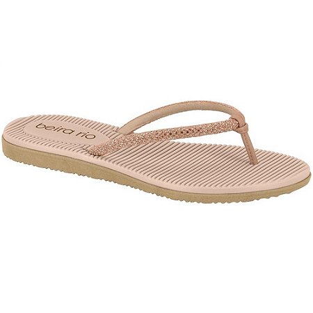 SANDALIA FEMININO BEIRA RIO 8395325 OURO ROSADO SILVER/NUDE