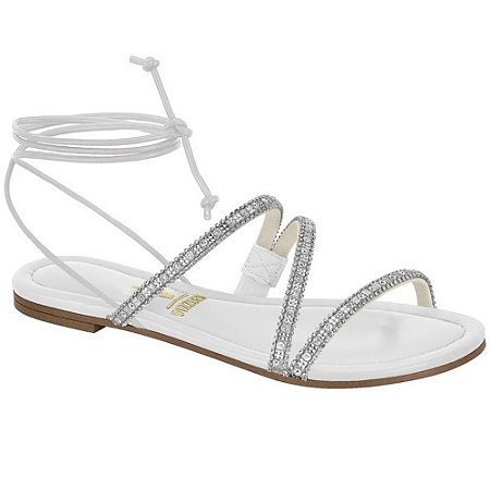 SANDALIA FEMININO VIZZANO 6371387 BRANCO OFF/CRISTAL