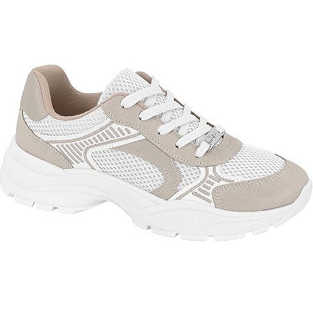 TENIS FEMININO MOLECA 5812102 BRANCO OFF/CINZA