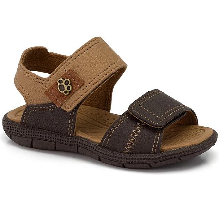 SANDALIA INFANTIL KLIN TIC TAC 171 CAFE/TAUPE/CARAMELO