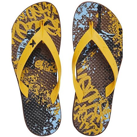 SANDALIA MASCULINO KENNER DJM-01 AMARELO/MARROM