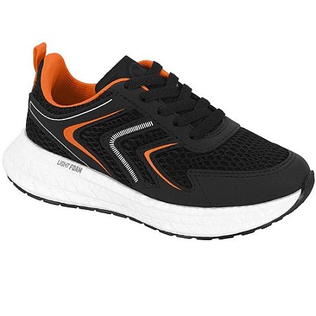 TENIS INFANTIL MOLEKINHO 2866103 PRETO/BRANCO/LARANJA