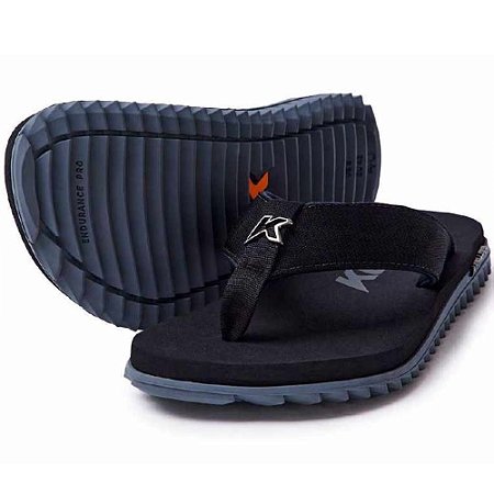 SANDALIA MASCULINO KENNER 1300022303 KIVAH CUSHY CINZA/PRETO