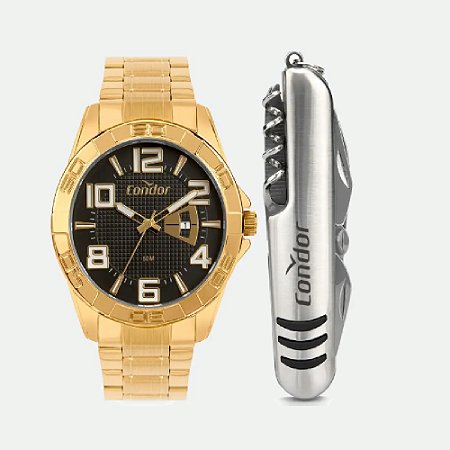 RELOGIO MASCULINO CONDOR CO2117AV/K4P DOURADO