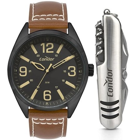 RELOGIO MASCULINO CONDOR CO2035NEG/K2P MARROM
