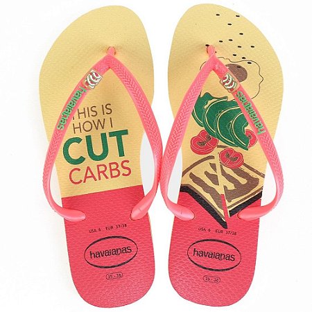 SANDALIA FEMININO HAVAIANAS SLIM COOL AMARELO LIMAO