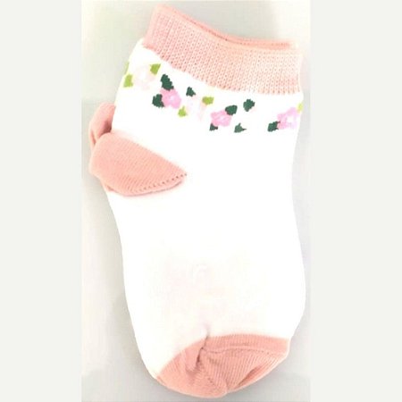 MEIA INFANTIL LUPO 2680 KF CORACAO BRANCO/ROSA