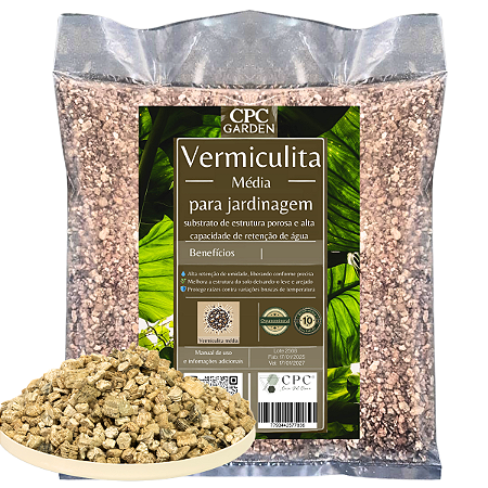 Vermiculita Expandida Média Premium para Substrato CPC Garden