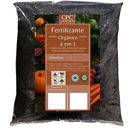 Fertilizante Orgânico Premium 4 em 1 CPC Garden