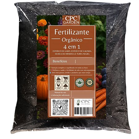 Fertilizante Orgânico Premium 4 em 1 CPC Garden