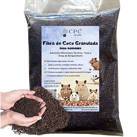 Fibra de Coco Granulada Para Terrario de Roedores CPC Pet Care