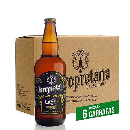 Caixa c/ 6 unidades - Ouropretana Golden Lager 500ml