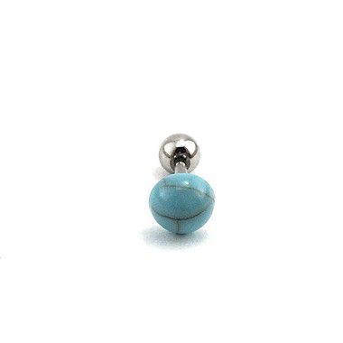 Piercing  Aço Cirúrgico - Microbell Reto - Opala Resina Espessura 1.2 mm