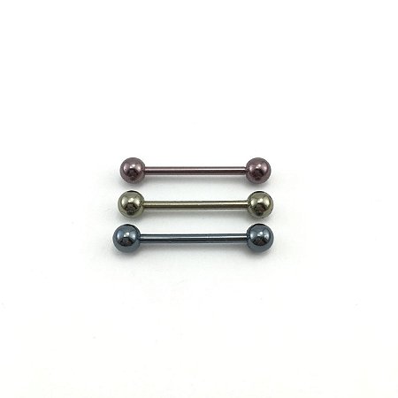 Piercing/Aço/Barbell/Lingua/PVD/1.6 mm