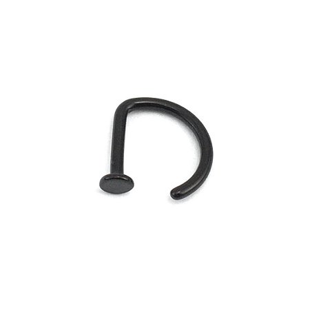 Piercing Titânio - Open Nose D Ring - Nariz  - Black PVD - Espessura 1mm