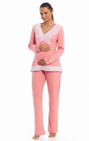 Pijama maternidade c/ zíper Elizabeth