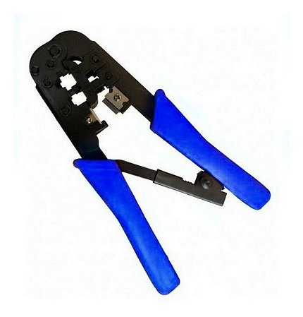 Alicate de Crimpar para RJ12 RJ11 RJ45 com Catraca Azul 568R